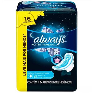 ALWAYS ABSORVENTE ACTIVE COM ABAS NOTURNO LEVE 16 PAGUE 14 x 16