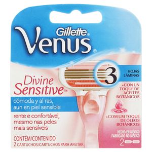 GILLETTE VENUS CARGA DEPILATORIA FEMININA DIVINE SENSITIVE x 2