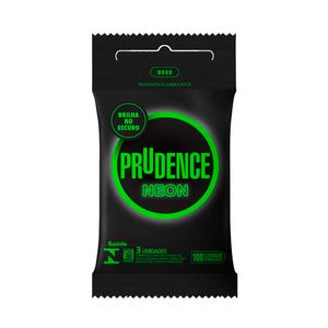 PRUDENCE SACHE PRESERVATIVO LUBRIFICADO NEON BRILHA NO ESCURO x 3