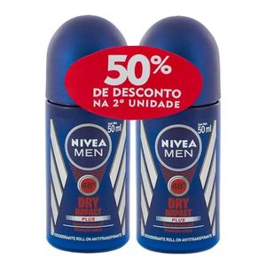 NIVEA MEN ROLLON DRY IMPACT COM 50%DESCONTO NA 2 UNIDADE 50ML CADA 100 ML x 2