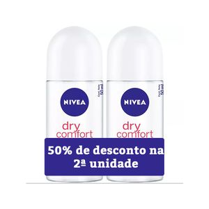 DES NIVEA ROLLON DRY COMFORT COM 50%DESCONTO NA 2 UNIDADE 100 ML x 2