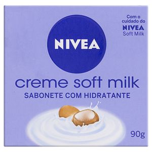 NIVEA BATH CARE SABONETE BARRA CREME SOFT MILK BOX 90 G x 1