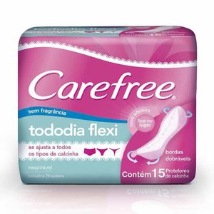CAREFREE ABSORVENTE PROTETOR DIARIO TODO DIA FLEXI NEUTRALIZA ODORES SEM PERFUME x 15