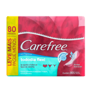 CAREFREE ABSORVENTE PROT DIAR TODO DIA FLEXI NEUTRALI ODORES SEM PERFUME LEVE 80 PAGU x 80