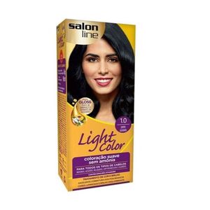 SALON LINE KIT LIGHT COLOR 1.0 PRETO AZULADO x 1