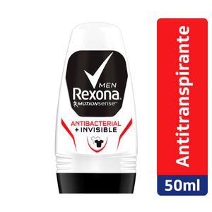 Desodorante Antitranspirante Rexona Roll-On Men Antibacterial Invisible 50ml