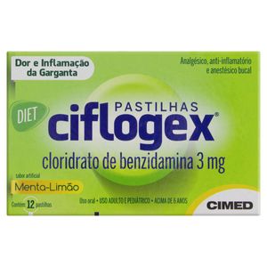 Pastilha Ciflogex Diet Sabor Menta 12 unidades