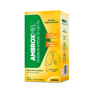 Ambroxmel Cloridrato de Ambroxol 30mg/5ml Xarope Sabor Mel e Eucalipto 120ml
