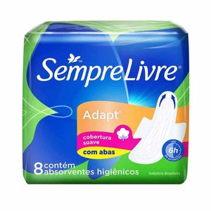 SEMPRE LIVRE ESPEC ABSORVENTE ADAPT TOQUE SUAVE COM ABAS x 8