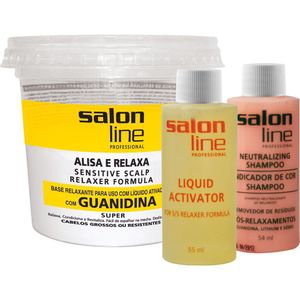 SALON LINE KIT ALISANTE GUANIDINA SUPER (ALISANTE 215G+ACTIVATOR 55ML+NEUTRALIZANTE 54M x 1