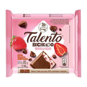 Chocolate Talento Recheado Morango 90Gr