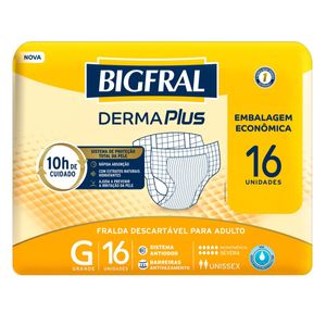 BIGFRAL DERMA PLUS FRALDA GERIATRICA TAMANHO G x 16