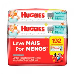 Lenco Umedecido One&Done Kit 4 Pacotes Com 48 Unidades Cada
