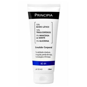 EMULSaO CORPORAL 10% ACIDO LaTICO + MIX DE ATIVOS HIDRATANTES PRINCIPIA SKINCARE EC-01 COM 200ML