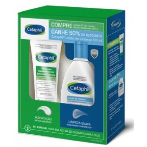 KIT CETAPHIL GEL CREME 226G + LOCAO DE LIMPEZA 120ML COM 50% DE DESCONTO