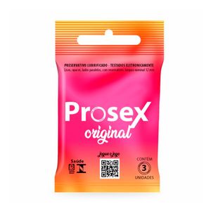 PROSEX SACHE PRESERVATIVO LUBRIFICADO ORIGINAL x 3