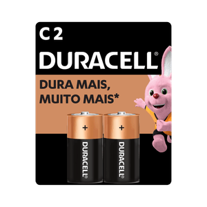 Pilha Alcalina C media DURACELL com 2 unidades