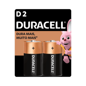 Pilha Alcalina D Grande DURACELL com 2 unidades