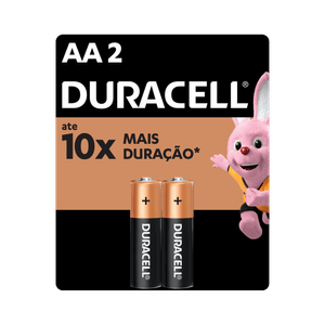 Pilha Alcalina AA Pequena DURACELL com 2 unidades
