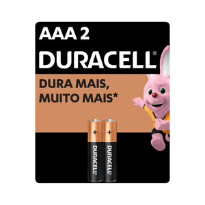Pilha Alcalina AAA Palito DURACELL com 2 unidades