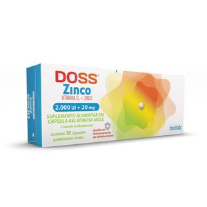 Doss Zinco 2.000UI + 20mg 30 Cápsulas