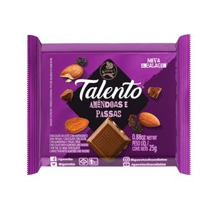 GAROTO CHOCOLATE TALENTO AMENDOAS E PASSAS 25 G x 1