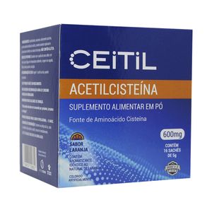 Ceitil Acetilcisteina 600Mg Sabor Laranja Com 16 Saches de 5G