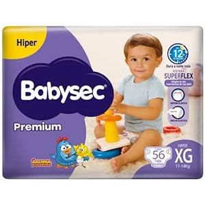 Fralda Babysec Premium Hiper Tamanho XG c/ 56 un