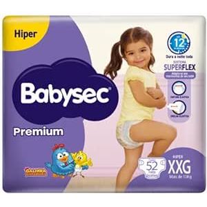 Fralda Babysec Premium Hiper Tamanho XXG c/ 52 un