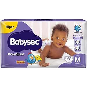 Fralda Babysec Premium Hiper Tamanho M c/ 68 un