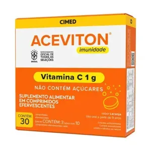 Vitamina C Efervescente Aceviton 1g Laranja 30 comprimidos