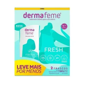 Kit Sabonete Intimo Liquido Dermafeme Fresh c/ 2 unidades de 200ml cada