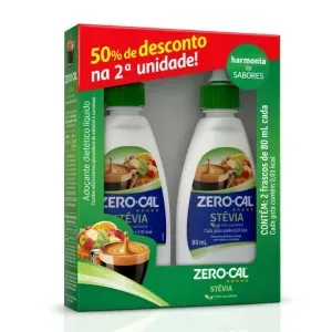 Adocante Liquido Zero Cal Stevia 80ml 2 Unidades