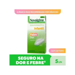 Novalgina Dipirona Sodica 300mg com 5 supositorios