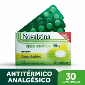 Analgesico e Antitermico Novalgina 500mg 30 Comprimidos