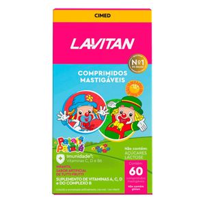 Multivitaminico Infantil Lavitan Com 60 Comprimidos Mastigaveis Sabor Tutti Frutti
