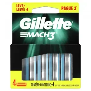 GILLETTE MACH 3 REFIL BARBEAR MASCULINO LEVE 4 PAGUE 3 x 4