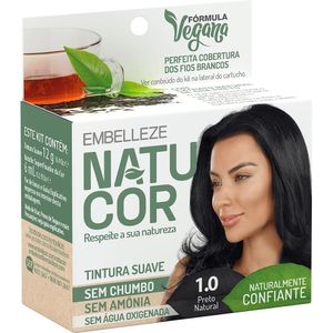 NATUCOR KIT TINTURA PO PRETO NATURAL 1.0 24 G x 1
