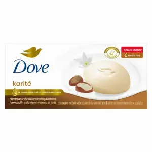 Kit Sabonete Em Barra Dove Karite E Baunilha 6 Unidades 90G Cada