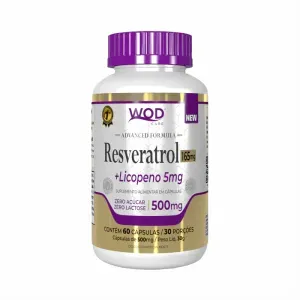 Resveratrol 165Mg+Licopeno 5Mg 60 Capsulas 500Mg Wod Care