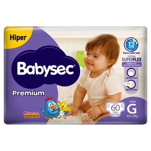 Fralda Babysec Galinha Pintadinha Premium Hiper G 60 Unidades