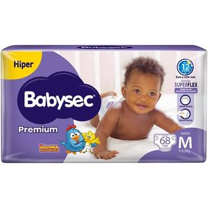 Fralda Babysec Galinha Pintadinha Premium Hiper M 68 Unidades