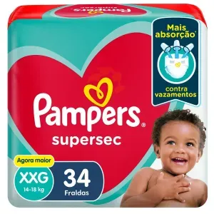 Fralda Pampers Supersec XXG 34 unidades
