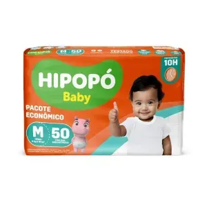 Fralda Hipopo Baby M 50 Fraldas