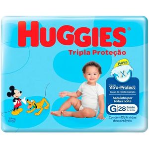 Fralda Huggies Tripla Protecao G 28 Unidades