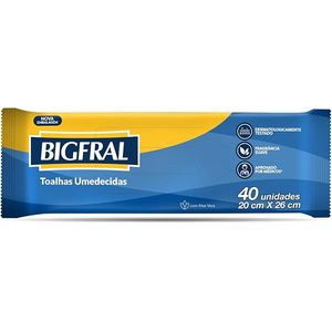 Toalha Umedecida Bigfral 40 Unidades