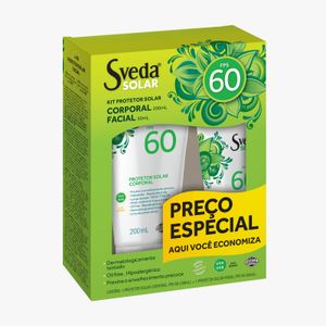 Kit Protetor Solar Sveda Fps60 Corporal 200 Ml + Facial 60 Ml