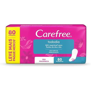 Protetor Diario Carefree Tododia Sem Perfume 80 Unidades