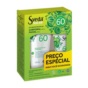Kit Protetor Solar Sveda Fps60 Corporal 200ml + Facial 60ml