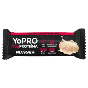 Barra de Proteína Nutrata Yopro Morango com Chocolate Branco 55g